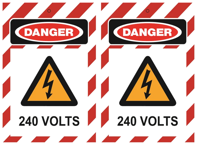 DANGER 240 Volts Lockout Tag
