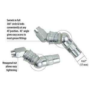 Groz 17.0mm Hydraulic Coupler 360Deg Swivel 3-Jaw
