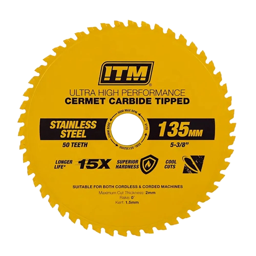 ITM 135mm SS Metal Cutting Blade Cermet Carbide Tipped 50T