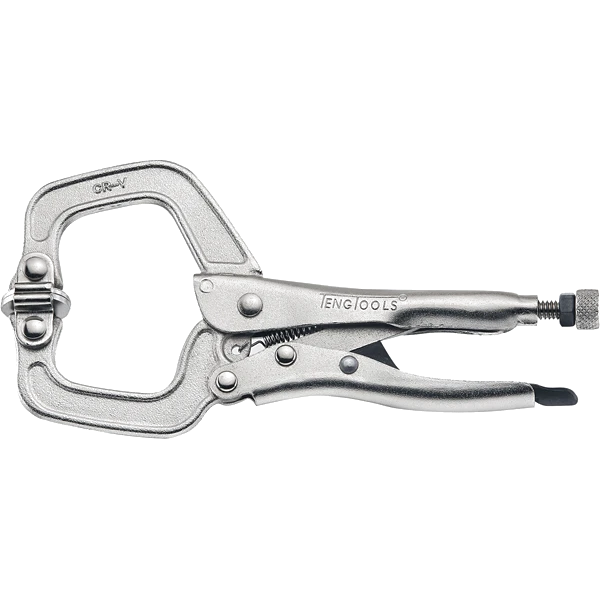 Teng 6in C-Clamp Locking Plier (NP) w/Swivel Pad