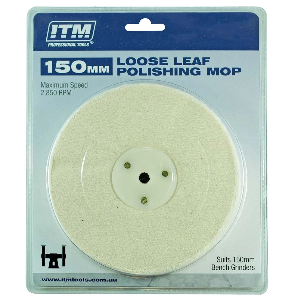 ITM Polishing Mop Loose Leaf 50 Fold 150 x 25mm