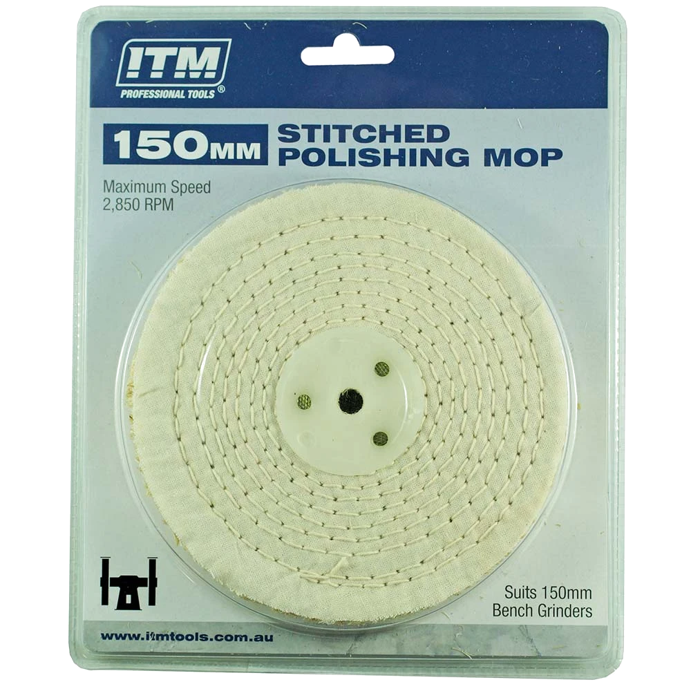 ITM Polishing Mop Stitched 50 Fold 150 x 25mm