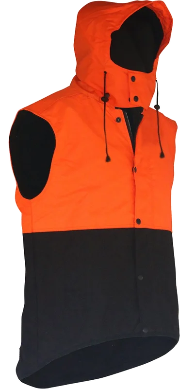 Oilskin D/O Sleeveless Vest with hood