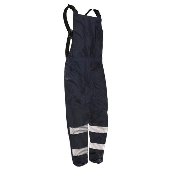 Bib Trousers, PU Coated, Reflective, Navy