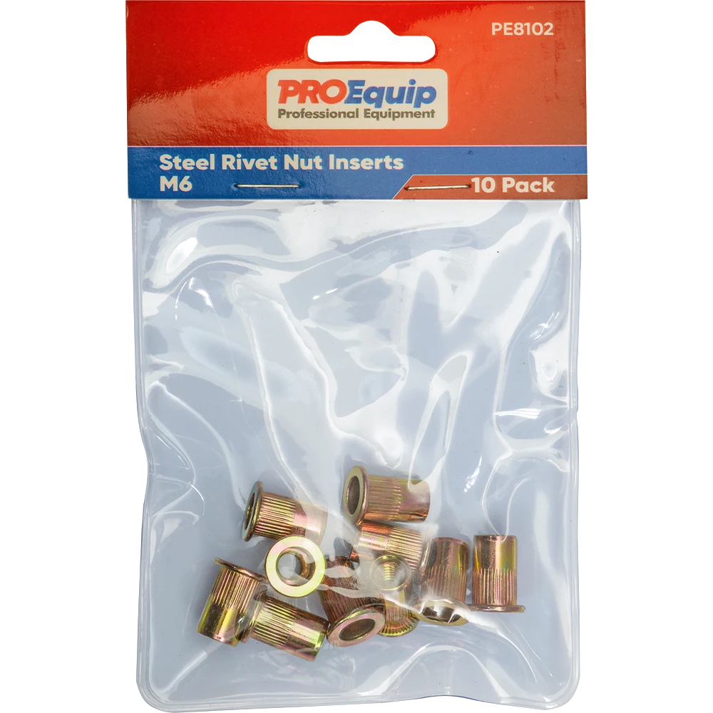 ProEquip M6 Steel Rivet Nut Inserts - 10pk