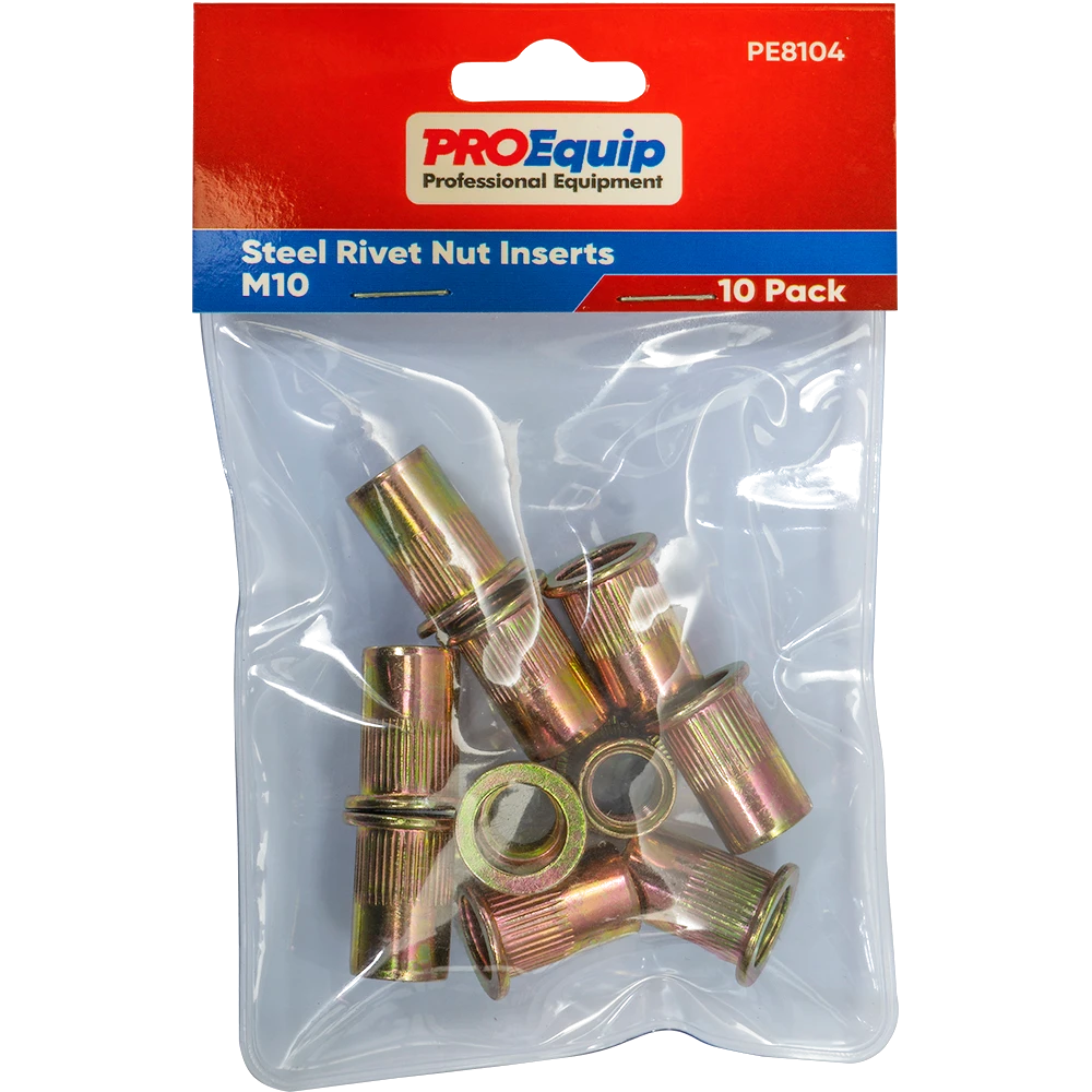ProEquip M10 Steel Rivet Nut Inserts - 10pk