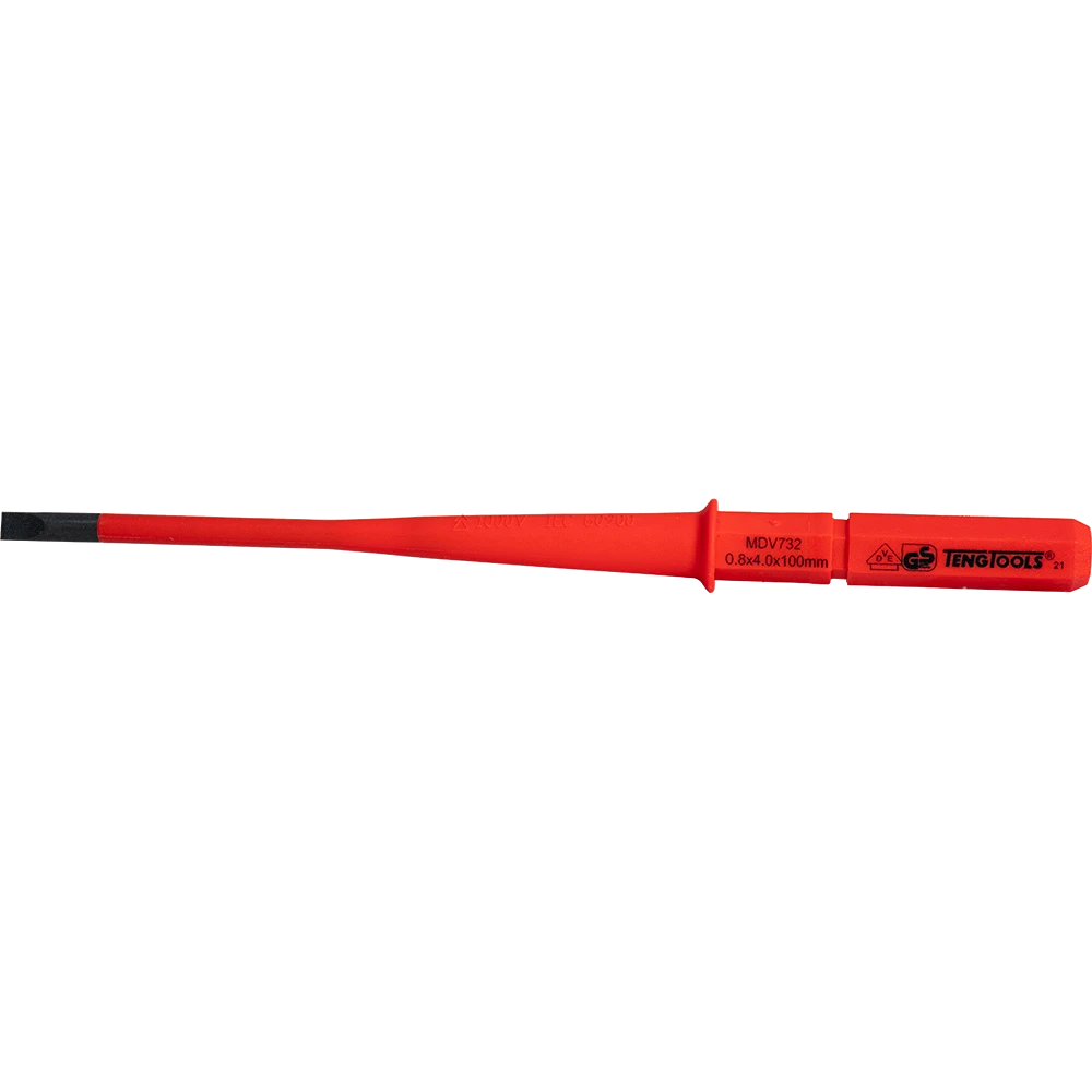 Teng 1000V Screwdriver Interchangeable 4 x 100mm Flat Slim