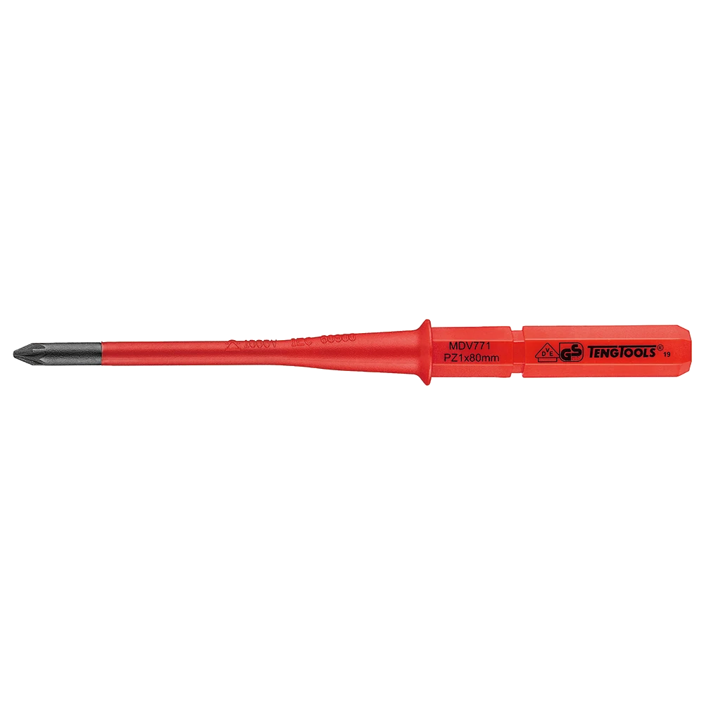 Teng 1000V Screwdriver Interchangeable PZ1 x 80mm Slim