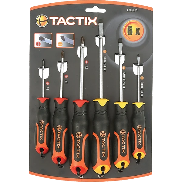 Tactix Screwdriver 6pc Set Slot & PH