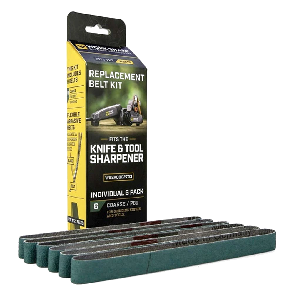 Worksharp Belt Pack 6pc 80 Grit Green- WSKTS
