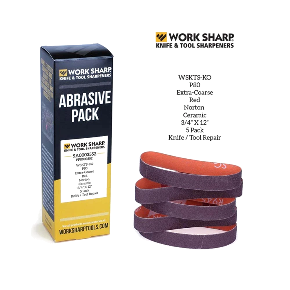 Worksharp Belt Pack 5pc P80 Ceramic Oxide WSKTS-KO