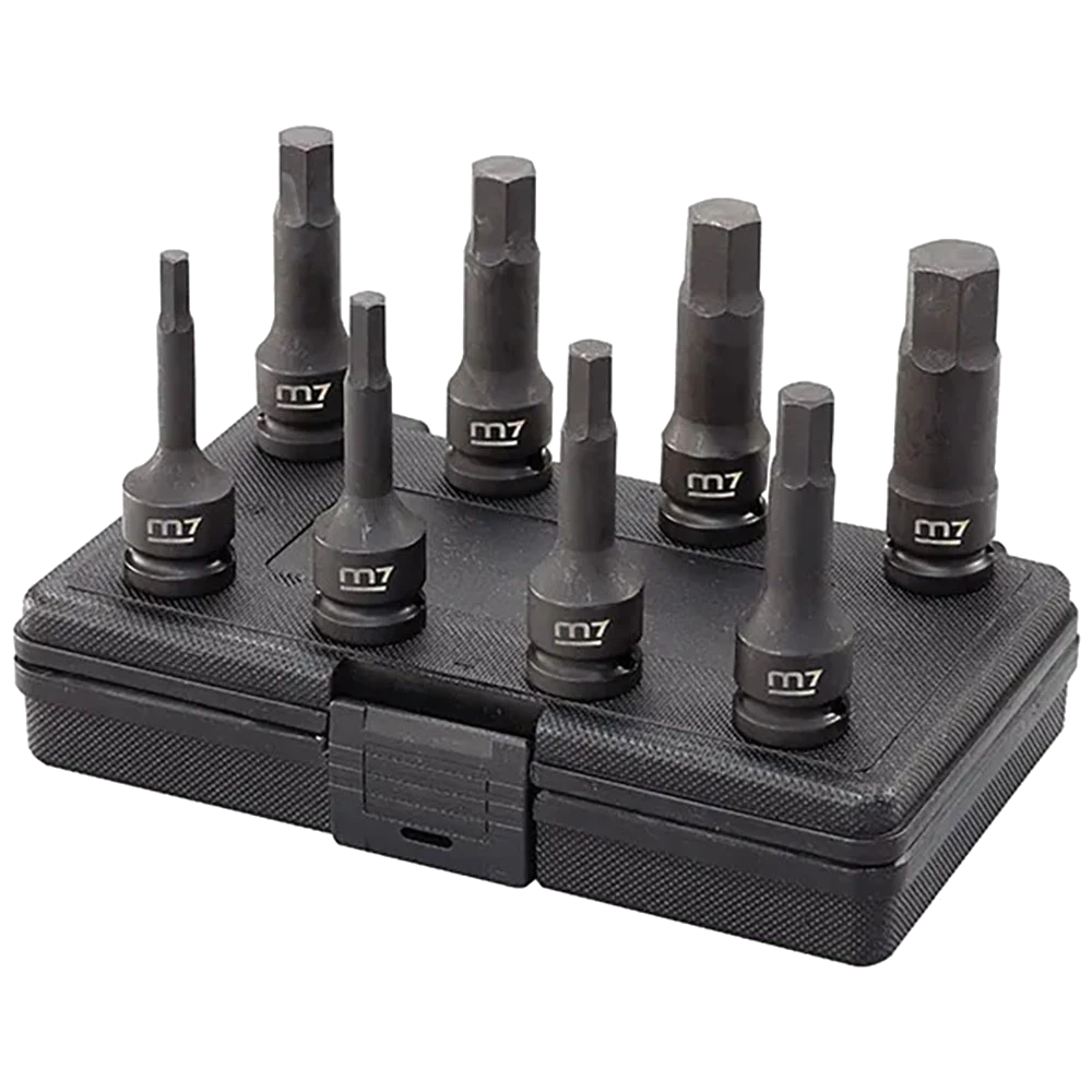 M7 8pc Impact In Hex Socket Set 1/2in Dr. 6-19mm