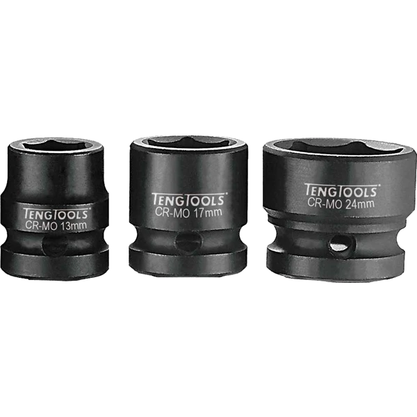 Teng 1/2in Dr. Stubby Impact Socket 17mm DIN