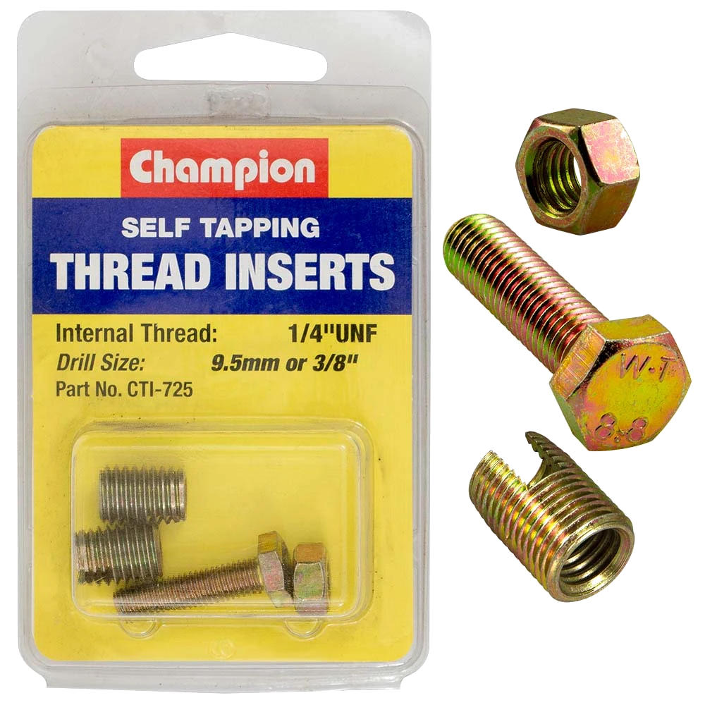Champion S/Tapp. Thread Insert - 1/4in UNF -2pk