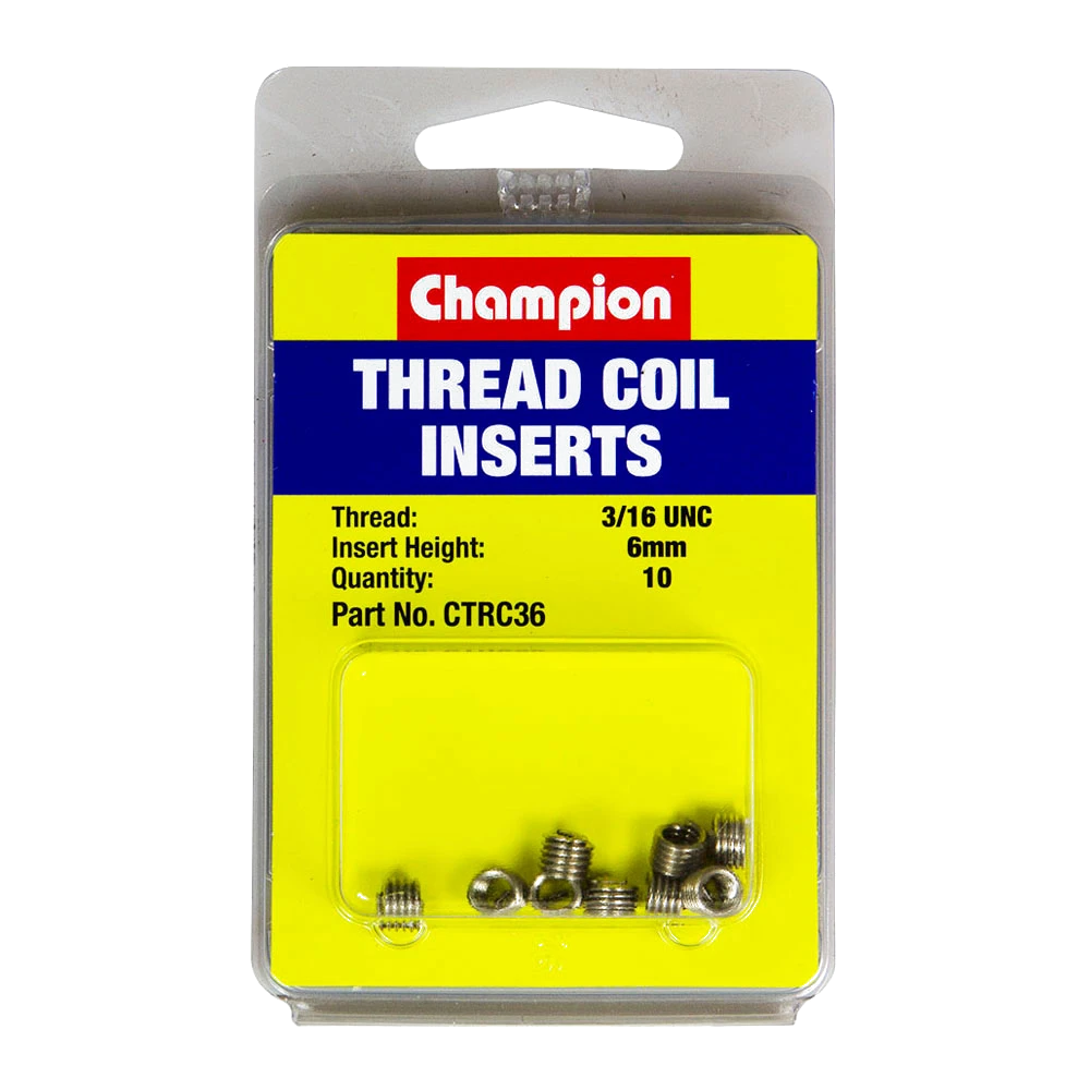 Champion 3/16in UNC x 6mm Thread Insert Refills -10pk