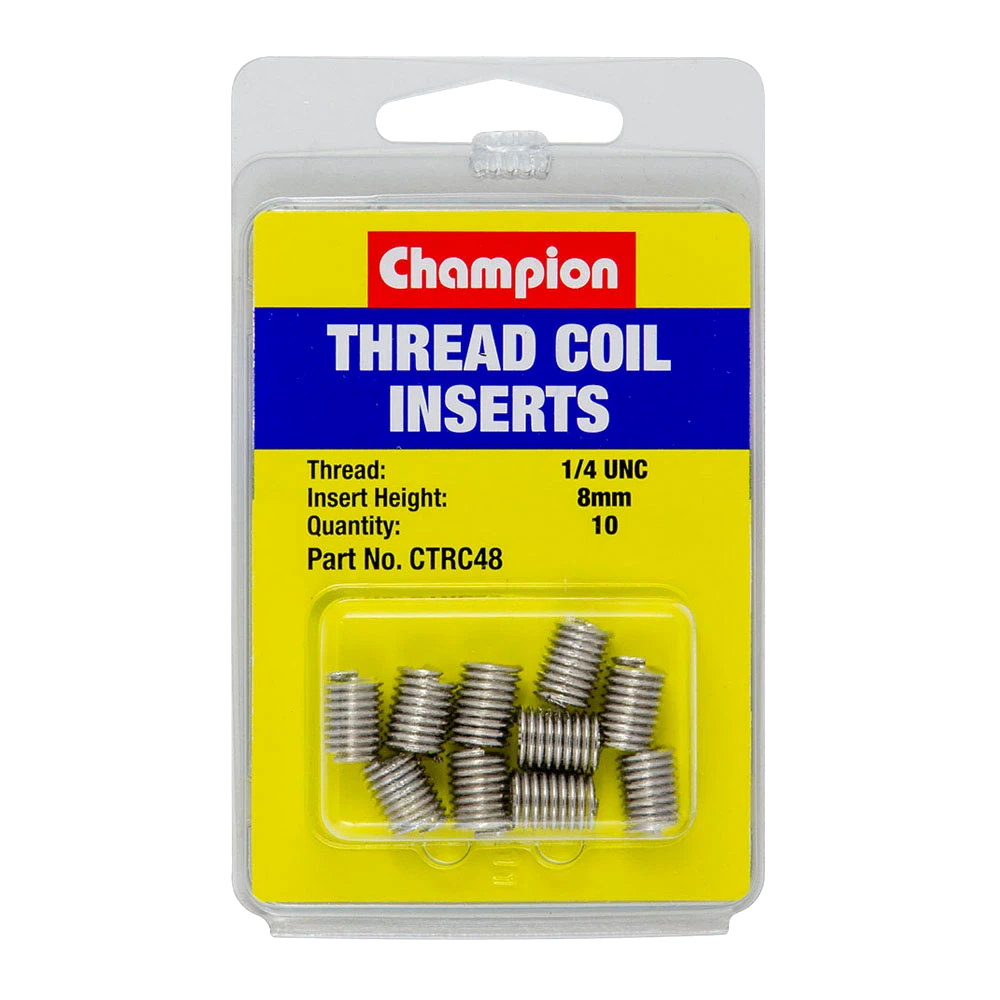 Champion 1/4in UNC x 8mm Thread Insert Refills -10pk