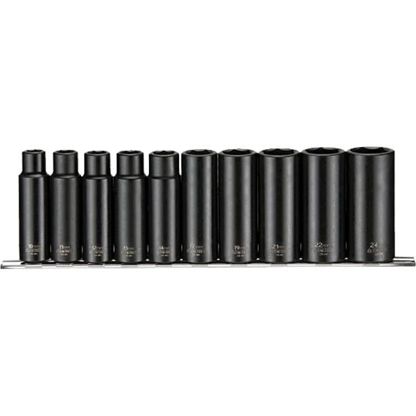 Teng 10pc 1/2in Dr. Deep Impact Socket Set 10-24mm
