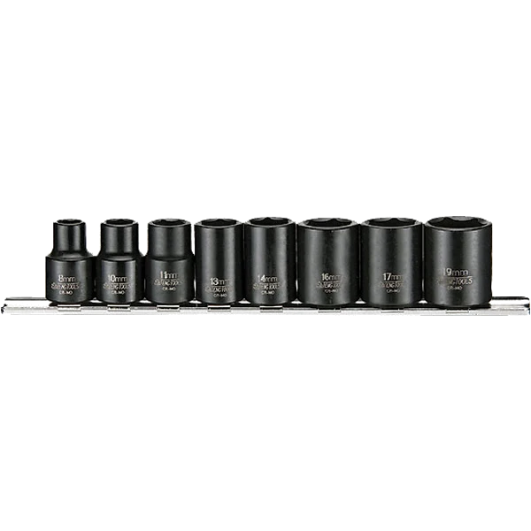 Teng 8pc 3/8in Dr. Reg Impact Skt Set 8-19mm