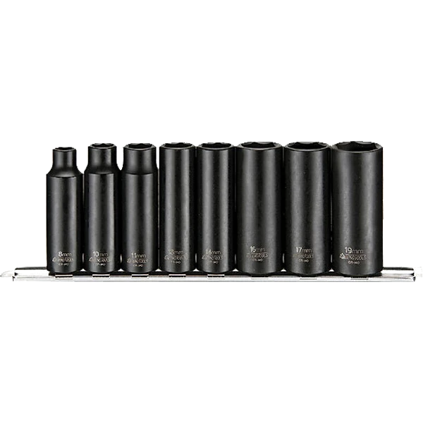 Teng 8pc 3/8in Dr. Deep Impact Skt Set 8-19mm