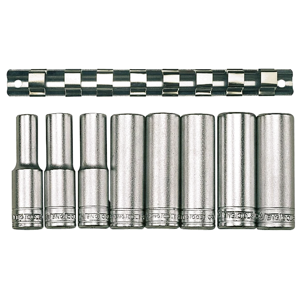 Teng 8pc 1/2in Dr. Deep Socket Set 13-24mm 12Pnt