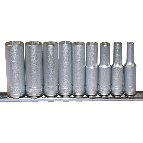 Teng 9pc 1/4in Dr. Metric Deep Socket Set 4-13mm 6Pnt