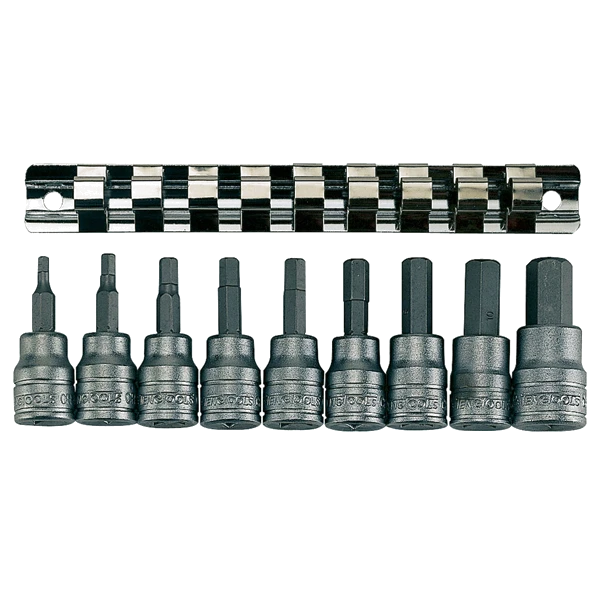 Teng 9pc 3/8in Dr. Metric Hex Bit Skt Set 3-12mm