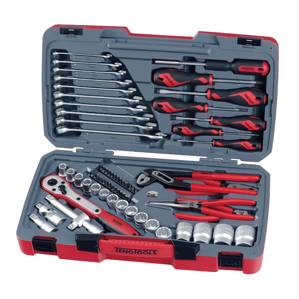 Teng 68pc 1/2in Dr. Metric Socket & Tool Set 12Pnt
