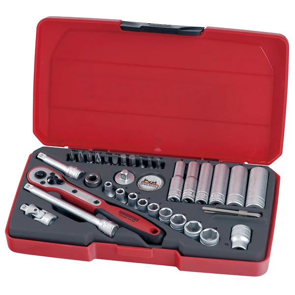 Teng 36pc 1/4in Dr. Metric Reg/Deep Socket Set