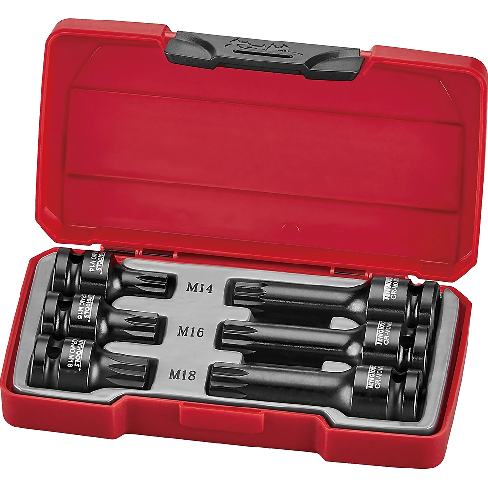 Teng 6pc 1/2in Dr. Spline Impact Socket Set