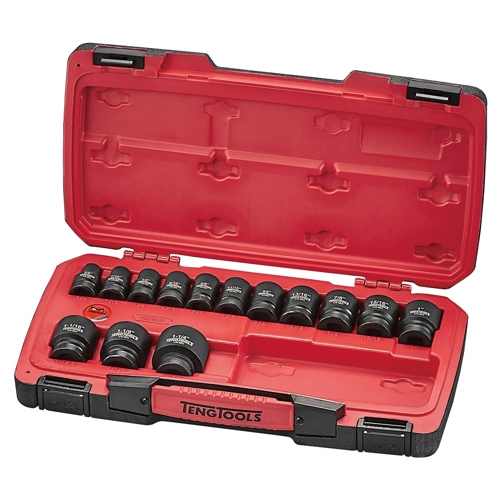 Teng 18pc 1/2in Dr. AF Reg. Impact Socket Set 6-Pnt