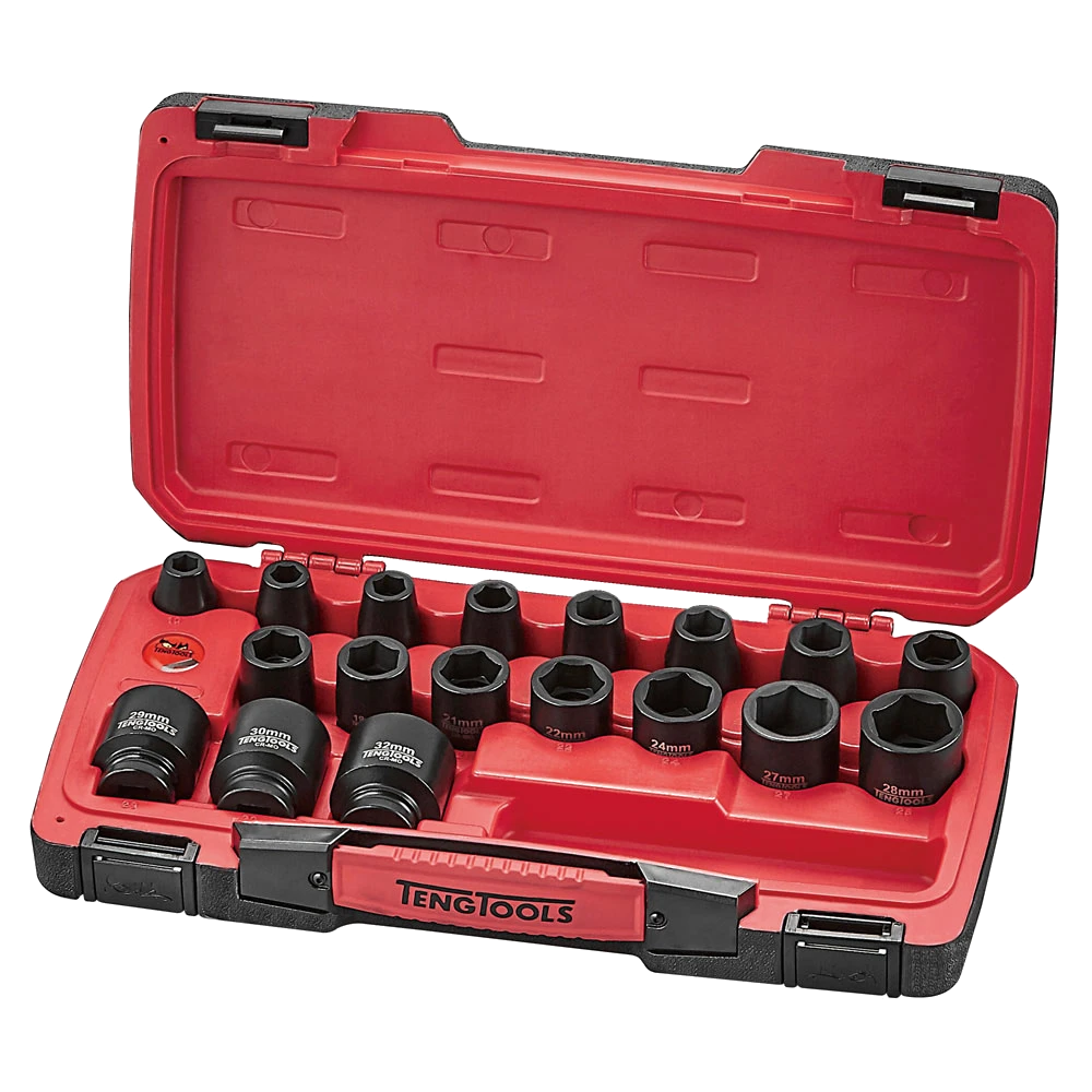 Teng 22pc 1/2in Dr. MM Reg. Impact Socket Set 6-Pnt