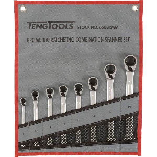 Teng 8pc Rev Ratchet Metric Spanner Set 8-19Metric