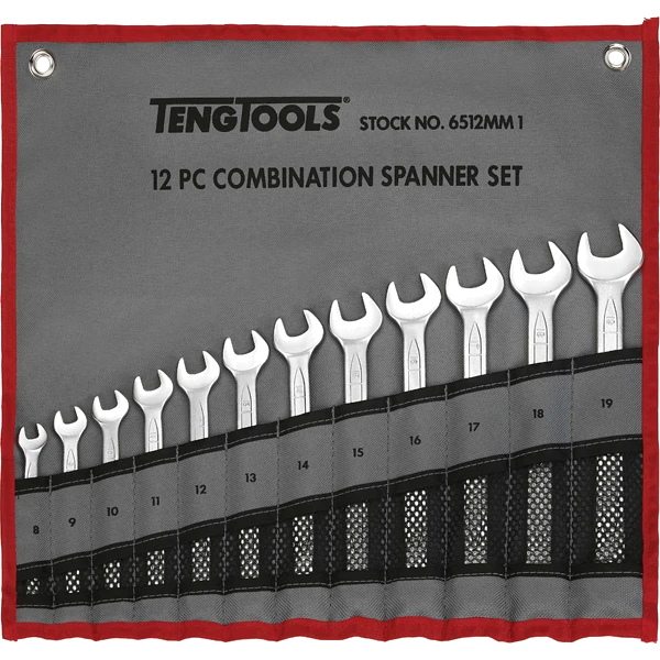 Teng 12pc Combination Metric Spanner Set w/Wallet 8-19mm