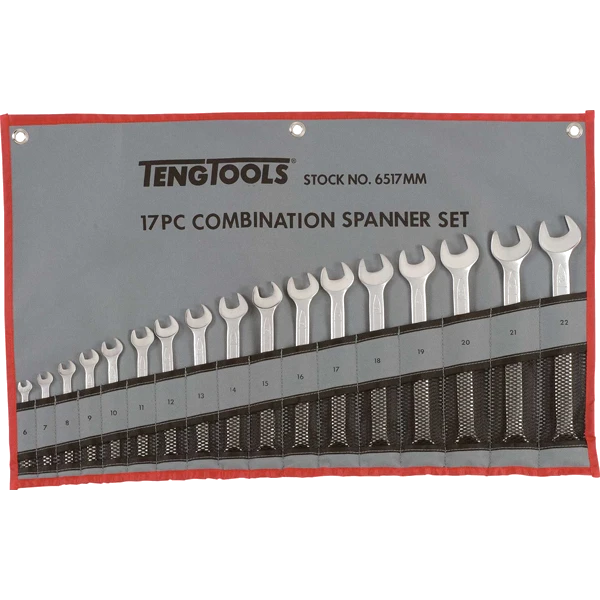 Teng 17pc Combination Metric Spanner Set w/Wallet 6-22mm