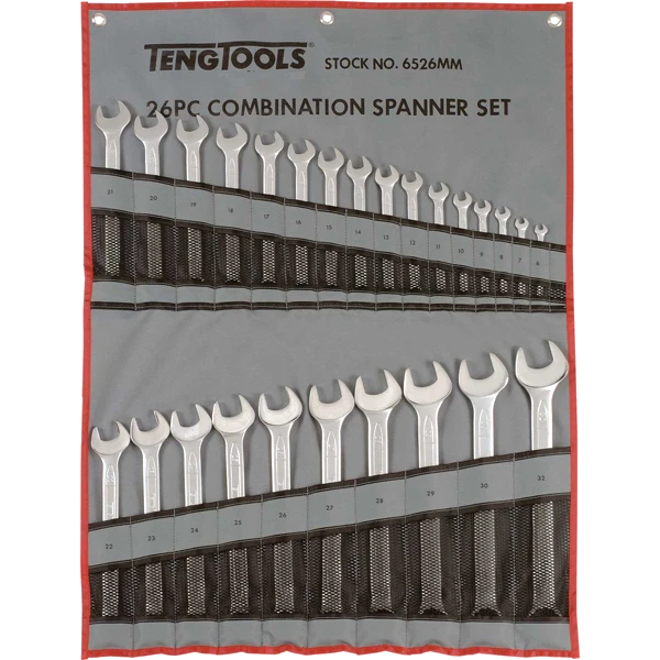 Teng 26pc Combination Metric Spanner Set w/Wallet 6-32mm