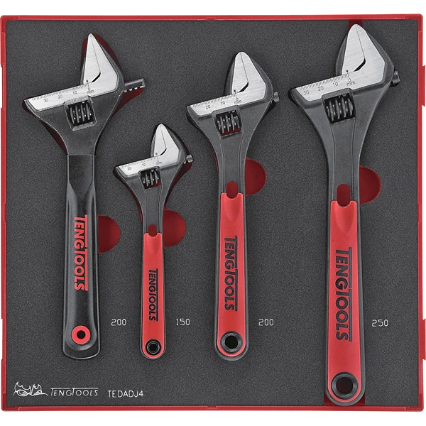 Teng 4pc Adjustable Wrench Set - TED-Tray