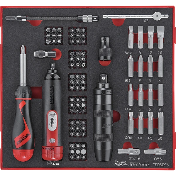 Teng 95pc Torq S/Driver 1-5Nm & Acc. Set - TED-Tray