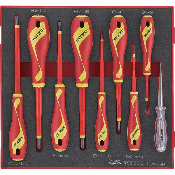 Teng 9pc MD 1000V VDE Screwdriver Set - TED-Tray