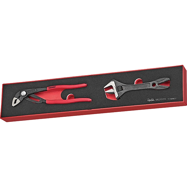 Teng 2pc Plier/Adjustable Wrench Set - TEX-Tray**