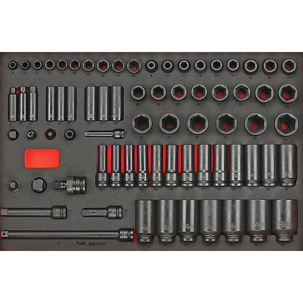 Teng 73pc 3/8 & 1/2in Dr. Metric Imp Skt & Acc Set (EVA)