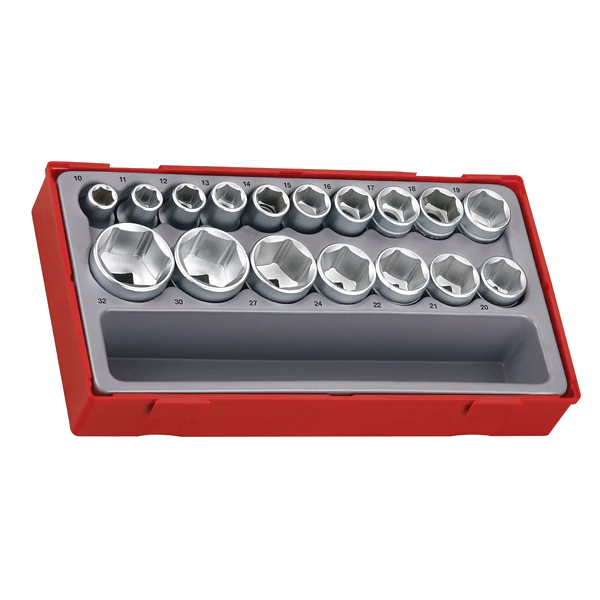 Teng 17pc 1/2in Dr. 6Pnt Skt Set 10-32mm - TC-Tray