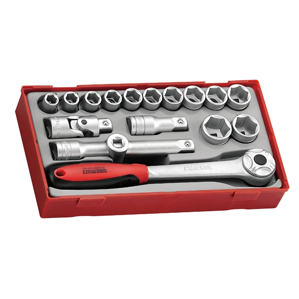 Teng 17pc 1/2in Dr. Skt & Acc Set 10-24mm - TC-Tray