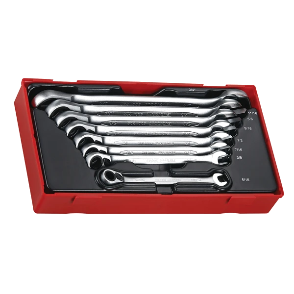 Teng 8pc Rev Ratchet AF Combination Spanner Set - TC-Tray