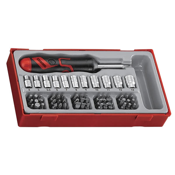 Teng 64pc MD Ratchet S/Driver Bits & Skt Set - TC-Tray