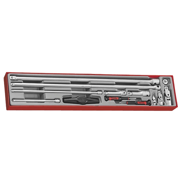 Teng 13pc 1/4-3/8-1/2in Dr. Ext Bar & Acc Set - TTX-Tray