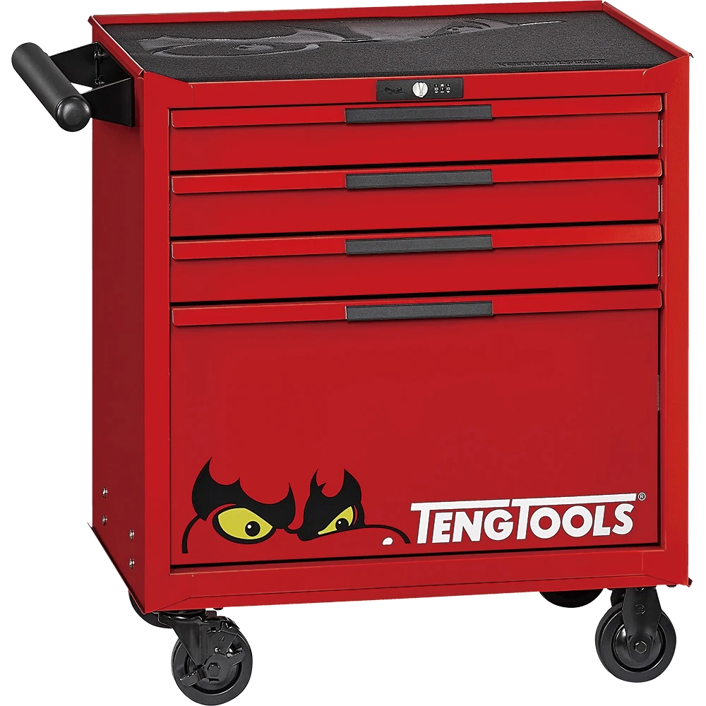 Teng Pro35™ 26in Low Roller Cabinet 4 Drawers Red
