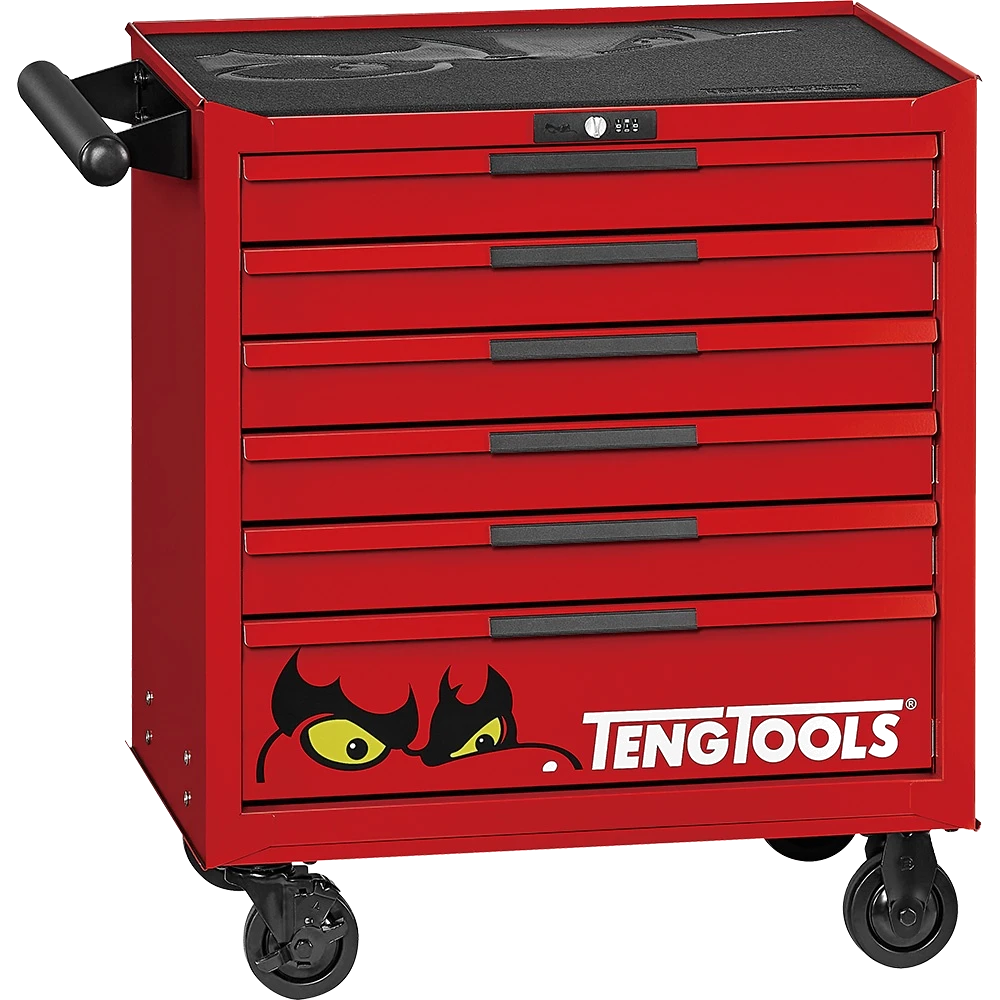 Teng Pro35™ 26in Low Roller Cabinet 6 Drawers Red