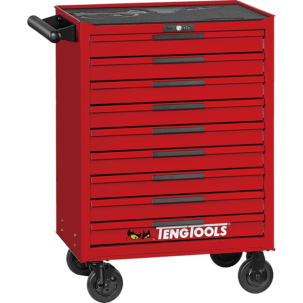 Teng Pro35™ 26in Roller Cabinet 9 Drawers Red
