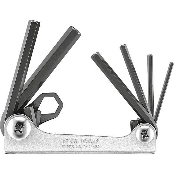 Teng 6pc Folding AF Hex Key Set - 1/8in-3/8in