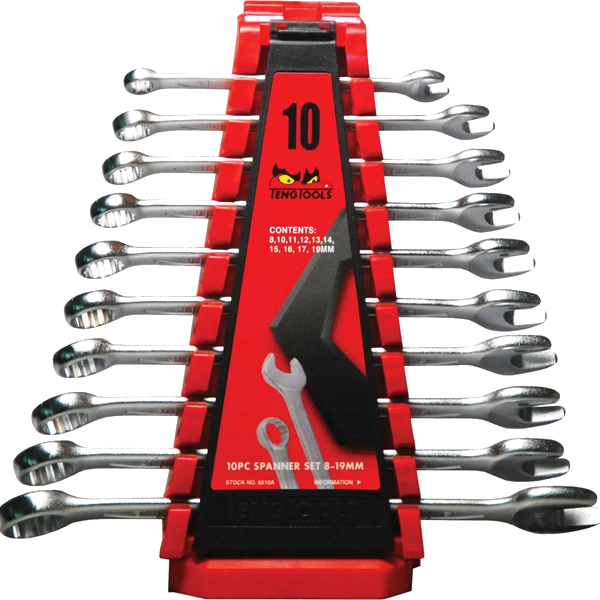 Teng 10pc Combination Metric Spanner Set 8-19Metric